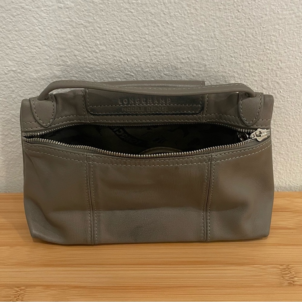 Longchamp Gray Lambskin Leather Le Pliage Crossbody Bag - Picture 2 of 10